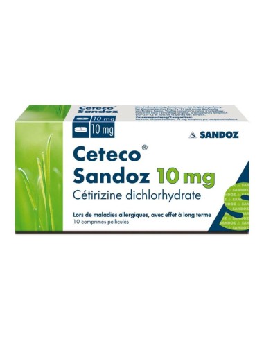 Ceteco Sandoz comprimé 10 mg - 10 pièces