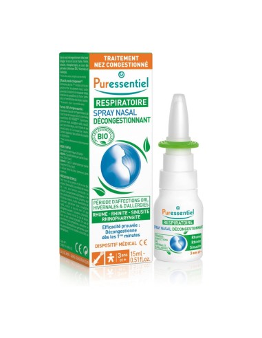 Puressentiel - Spray nasal décongestionnant huile essentielle bio flacon - 15 ml
