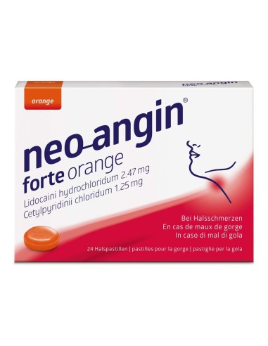 Neo-angin forte pastilles pour la gorge orange - 24 pièces
