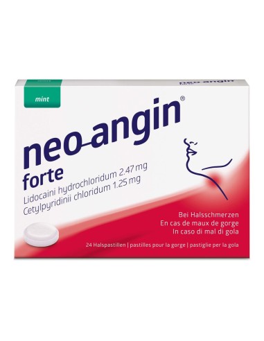 Neo-angin forte pastilles pour la gorge menthe - 24 pièces