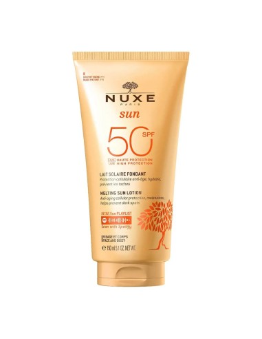 NUXE Sun Lait Solaire Fondant Haute Protection SPF50 visage et corps - Tube 150 ml